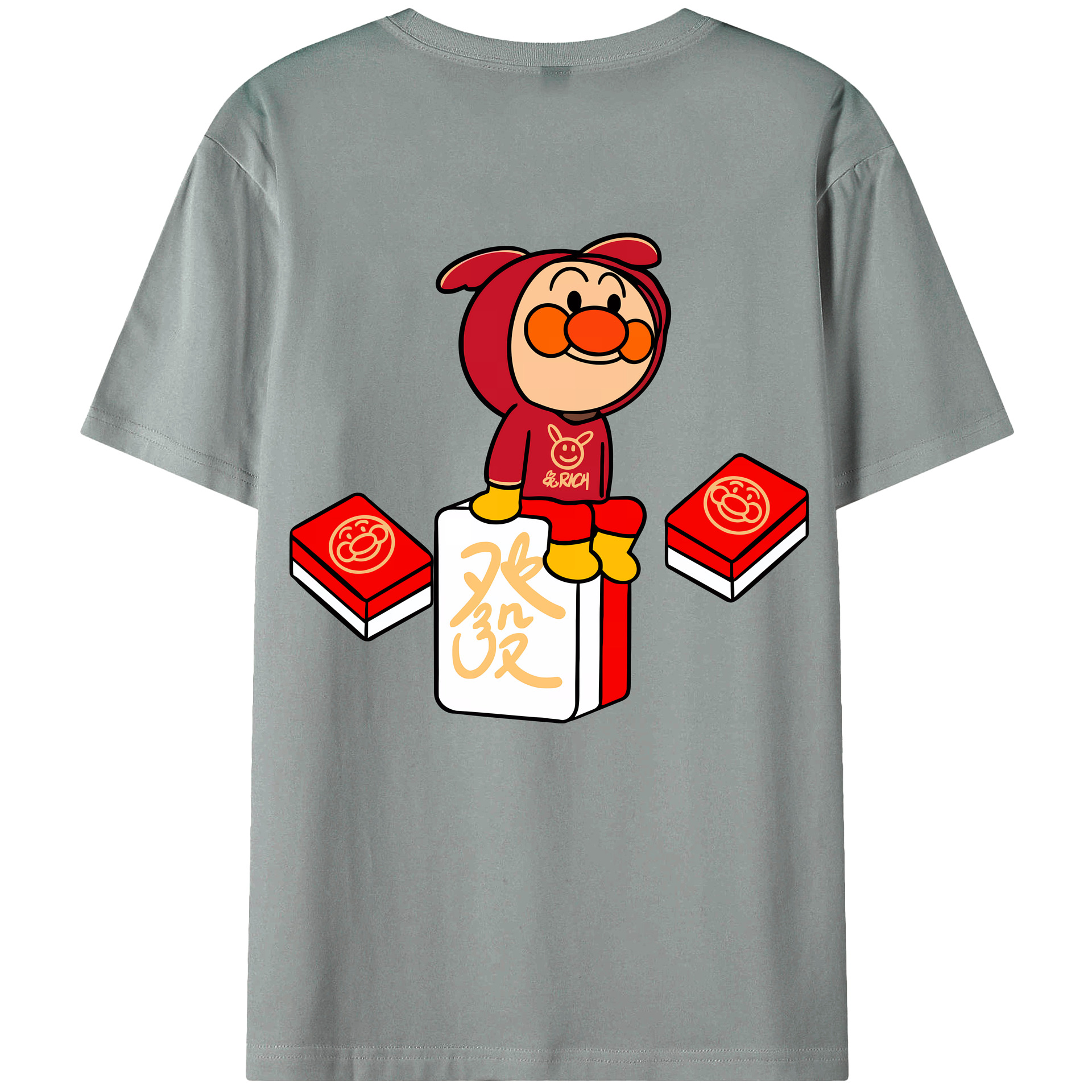 （画像用） アンパンマン Anpanman 綿100％ メンズ半袖Tシャツ（バックプリント） 通気性